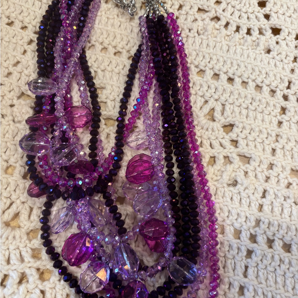 Sassy Jones Malia Elegant Purple Beaded Necklace 75$